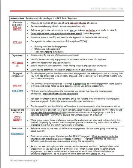 Instructor Lead Courses: Employee Engagement: Retaining the Best - LEADER GUIDE