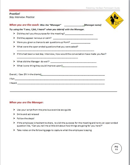 Instructor Lead Courses: Employee Engagement: Retaining the Best - PARTICIPANT GUIDE